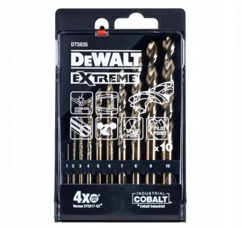 Punte da trapano DeWalt Extreme Cobalt 10 pezzi