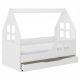  Letto in legno Wooden Toys House 74 x 144 cm bianco