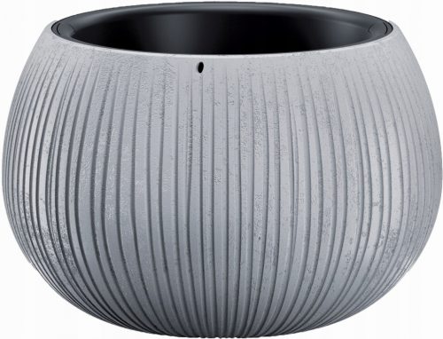  Vaso da fiori Prosperplast 29 cm x 29 x 19,5 cm diametro 29 cm in plastica tonalità grigio e argento