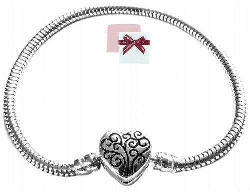  Bracciale in argento 925, momenti componibili, base per charms, perline 17-21 cm