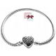  Bracciale in argento 925, momenti componibili, base per charms, perline 17-21 cm