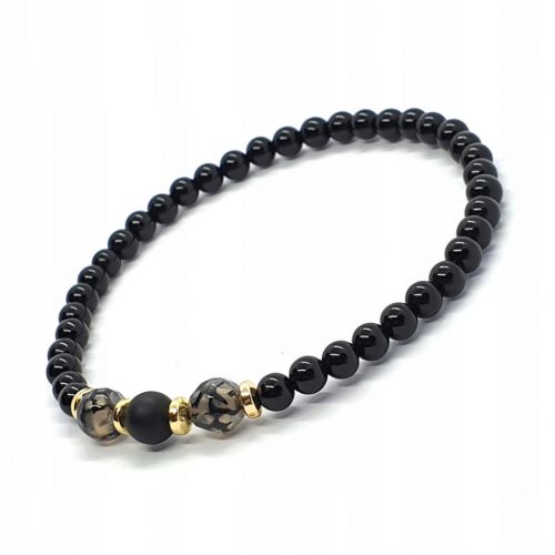  BRACCIALE Piccolo Onice Nero Drago Agata Grigia