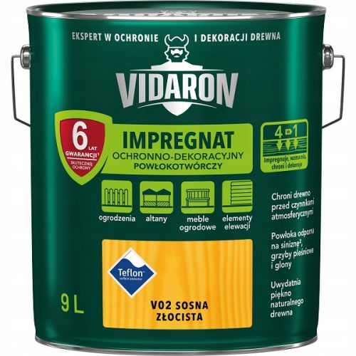 VIDARON Impregnante decorativo 9l PINO DORATO