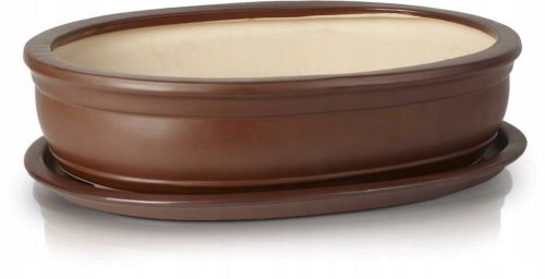  Vaso da fiori Polnix 19 cm x 13 x 5 cm diametro 13 cm ceramica tonalità del marrone e beige