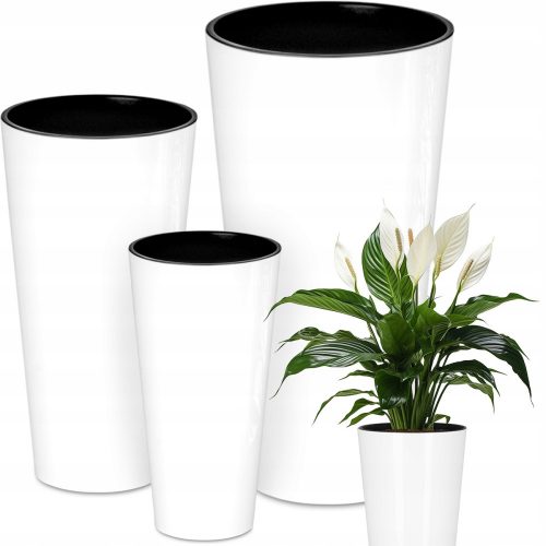  Deco4Home vaso da fiori 30 cm x 30 x 57,5 cm diametro 30 cm plastica bianca + 2 altri prodotti