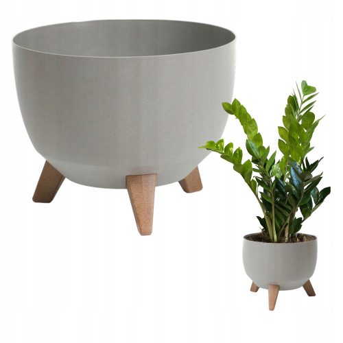  Vaso da fiori Grando 39 cm x 39 x 24 cm diametro 39 cm plastica tonalità grigio e argento