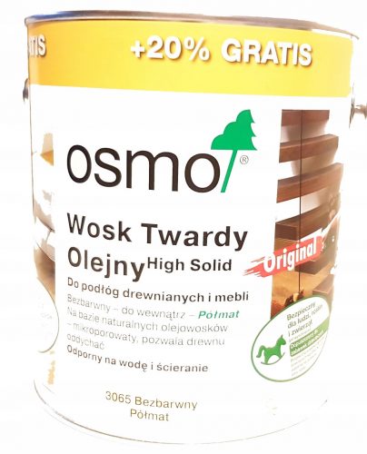 Olio di cera dura Osmo 3065, incolore, semiopaco, 3 l