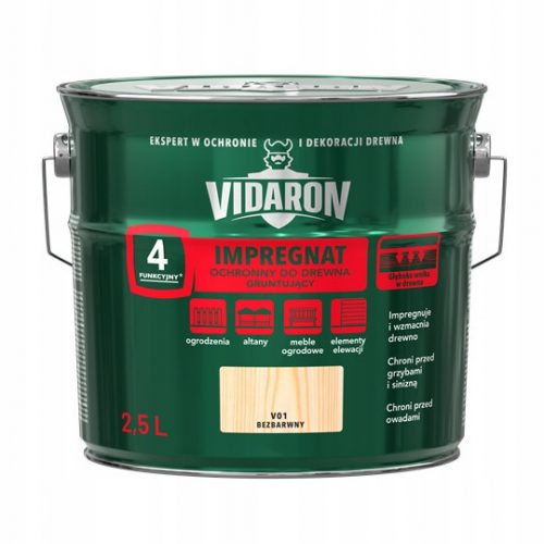 Impregnante per legno Vidaron V01, incolore, 2,5 l