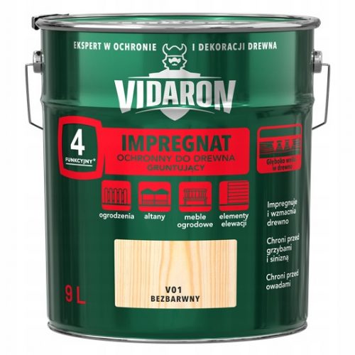 Impregnante per legno Vidaron V01, incolore, 9 l