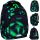  Zaino scolastico multiscomparto AstraBag, nero, Sfumature di verde, 20 l