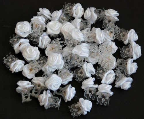  Fermagli per capelli rana fiore bianco per comunione M9