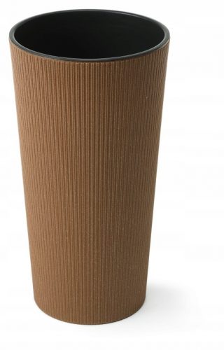  Vaso da fiori Lamela 46,5 cm x 25 x 46,5 cm diametro 25 cm in plastica tonalità marrone e beige