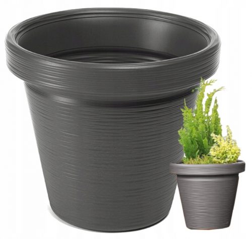  Vaso Grando 45 cm x 45 x 39 cm diametro 45 cm plastica tonalità grigio e argento