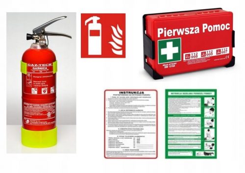 Kit igiene e sicurezza sul lavoro per aziende Kit pronto soccorso, estintore da 2kg, segnaletica