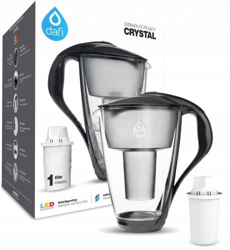  Caraffa filtrante Dafi Crystal da 2 l, nera