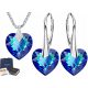  Set in argento di miracolosi cuori Swarovski, argento 925