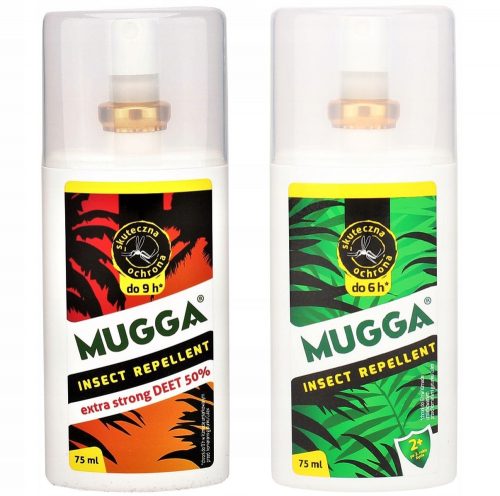  Spray contro zanzare e zecche Mugga Deet 50% 75 ml + PER ZANZARE E ZECCHE PER BAMBINI MUGGA SPRAY 9,5 DEET