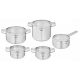  Set pentole con coperchi TEFAL Nordica, induzione, acciaio, 10 pezzi.