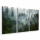 Quadro TRYPTIC Foresta nella Nebbia Alberi Natura 3D 180x120