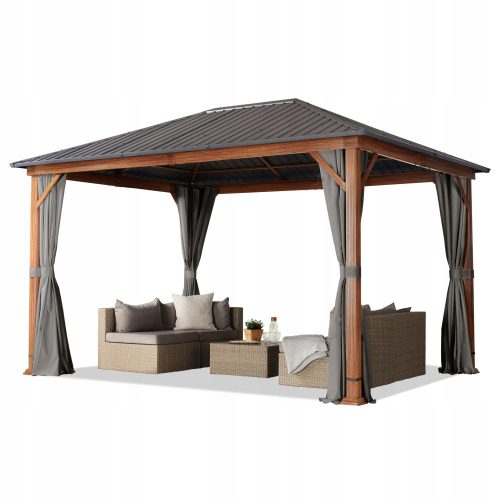 Tenda da giardino, padiglione - Padiglione porta attrezzi 4 pareti 4 x 3 x 2,75 m