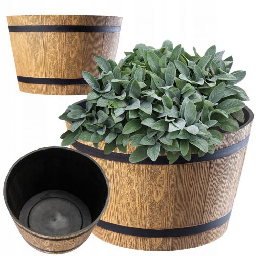  Vaso da fiori Kadax 30 cm x 30 x 19 cm diametro 30 cm in plastica tonalità marrone e beige