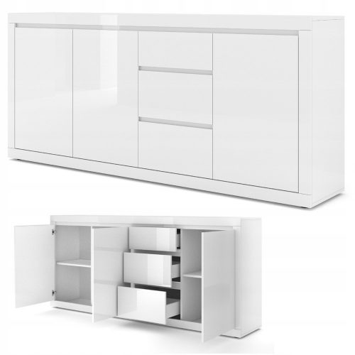  Cassettiera Bim Mobili Bello Bianco 195 x 40 x 89 cm bianco lucido