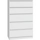  Cassettiera moderna Mobene 70 x 40 x 121 cm bianco opaco