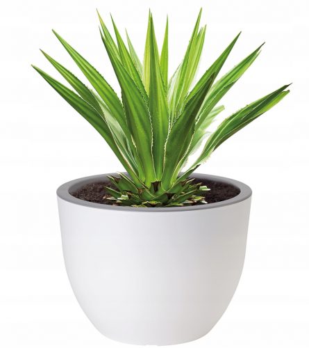  Vaso da fiori Form-Plastic 34,5 cm x 34,5 x 25,7 cm diametro 34,5 cm plastica bianca, sfumature di grigio e argento