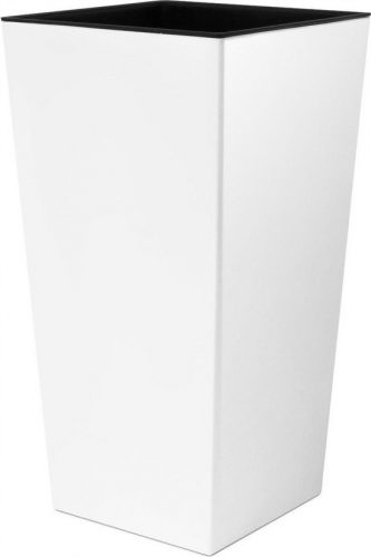  Vaso da fiori Prosperplast 26,5 cm x 26,5 x 50 cm diametro 26,5 cm plastica bianca + Inserto per vasi quadrati IPWKS265