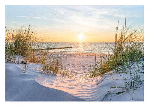 Carta da parati fotografica PER IL SOGGIORNO 3D Spiaggia Mare Dune 368x254