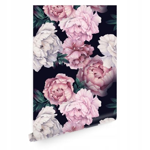 Carta da parati fiori peonie acquerello T01589