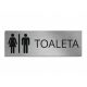 Targa toilette coeducativa maschile e femminile 8x24 cm