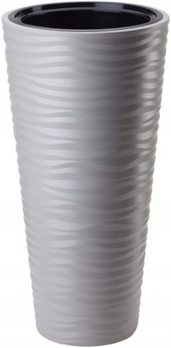  Vaso da fiori Form-Plastic 30 cm x 30 x 56 cm diametro 30 cm tonalità plastica grigio e argento