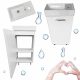  Mobile con lavabo 85x40x22 cm bianco