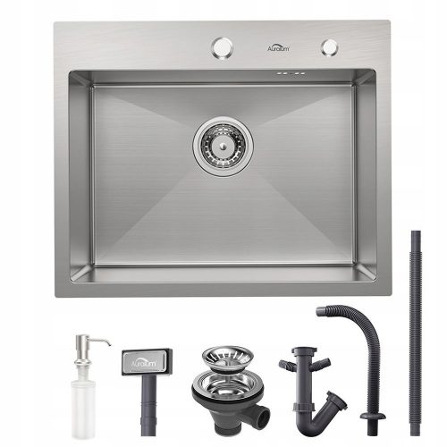 Lavello Auralum AUSF0602SE a una vasca, acciaio inox