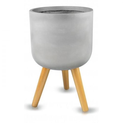 Vaso da giardino - Vaso da fiori Polnix 67 cm x 37 x 67 cm diametro 37 cm ceramica tonalità grigio e argento