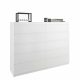  Cassettiera moderna Mobene 140 x 40 x 120 cm bianco opaco