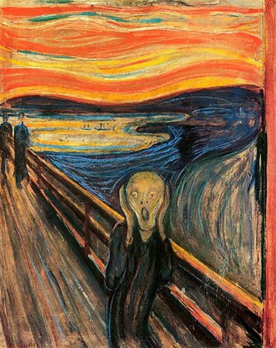 Dipinto su tela Rep. Edvard Munch The Scream 100x80 di Art Lue