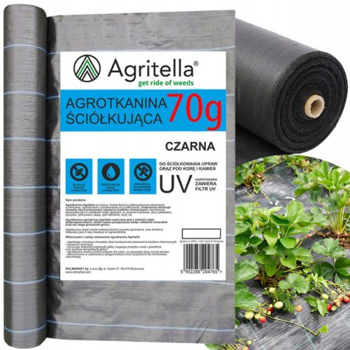 Agrotessile - Tessuto pacciamante Agrotella (antierbacce) Agritella nero 160 x 10000 cm 70 g/m²