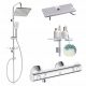 Rubinetto doccia Grohe Grohtherm 800 cromo + set doccia da superficie Invena Nyks