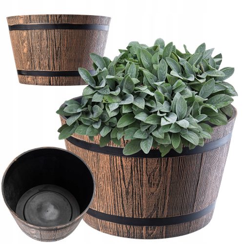  Vaso da fiori Kadax 23 cm x 23 x 17 cm diametro 23 cm in plastica tonalità marrone e beige