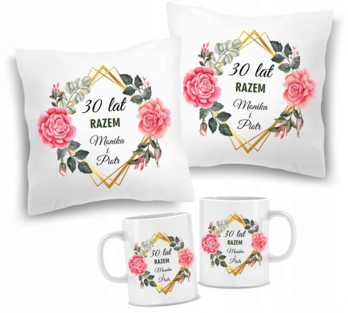  2 x set cuscino + tazza ANNIVERSARIO DI MATRIMONIO GIUBILEO