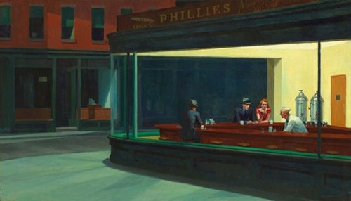 Rep. Edward Hopper Night 100X55 Tela con foto