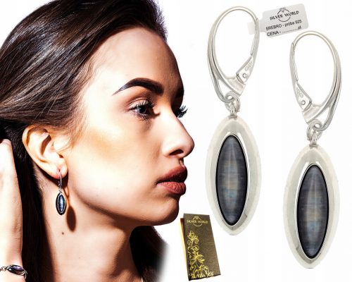  Orecchini pendenti Silver World in argento 925 ematite