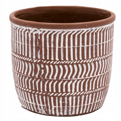  Vaso Q&K 11 cm x 11 x 10 cm diametro 11 cm ceramica tonalità del marrone e del beige