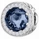  Charms Perline Gemma Strass Pietra Blu Cuori Cuori Argento 925