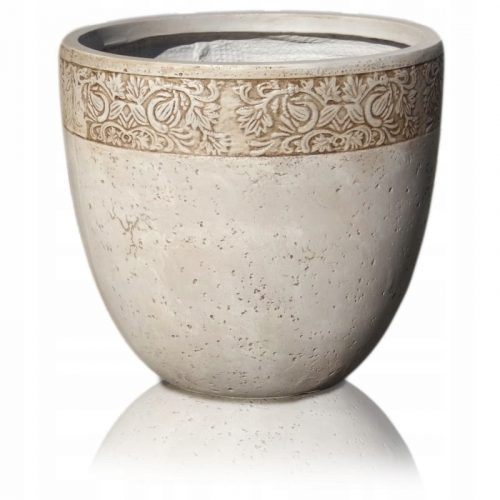  Vaso da fiori Polnix 44 cm x 45 x 44 cm diametro 45 cm plastica tonalità marrone e beige