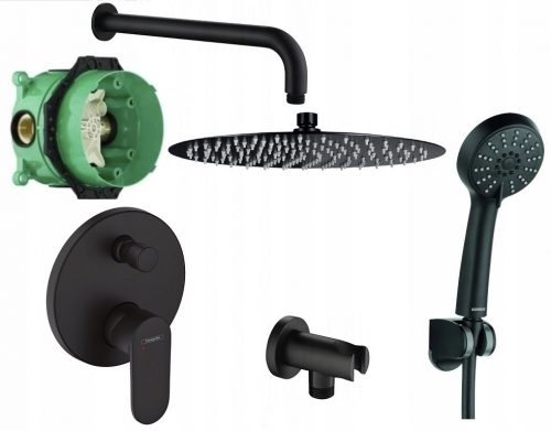 Rubinetto per vasca e doccia Hansgrohe Vernis Shape nero