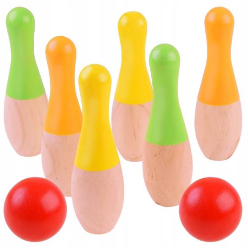 BOWLING IN LEGNO colorato per palline per bambini SP0668