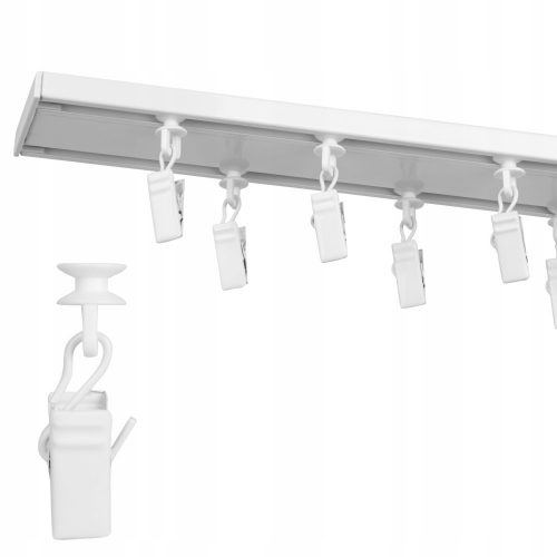 BINARO DA SOFFITTO DOPPIO BIANCO 310 cm con alamari